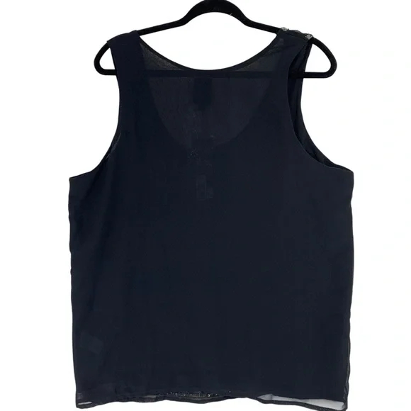 Reitman Elegant Black sequins camisole Embellished sleevelessTank Top size xl - Picture 4 of 13